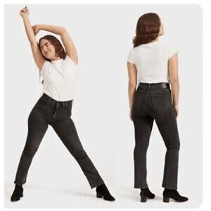 Everlane The Authentic Stretch Slim Bootcut Jeans in Black Size 30